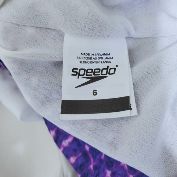 Speedo | Ultraback Criss-Cross Strap Purple Snakeskin Pattern One Piece Swimsuit - Picture 8 of 10